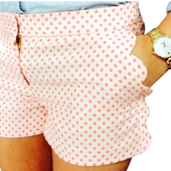 J.Crew Polka Dot Pink Scollaop Women's Shorts - Picture 6 of 7